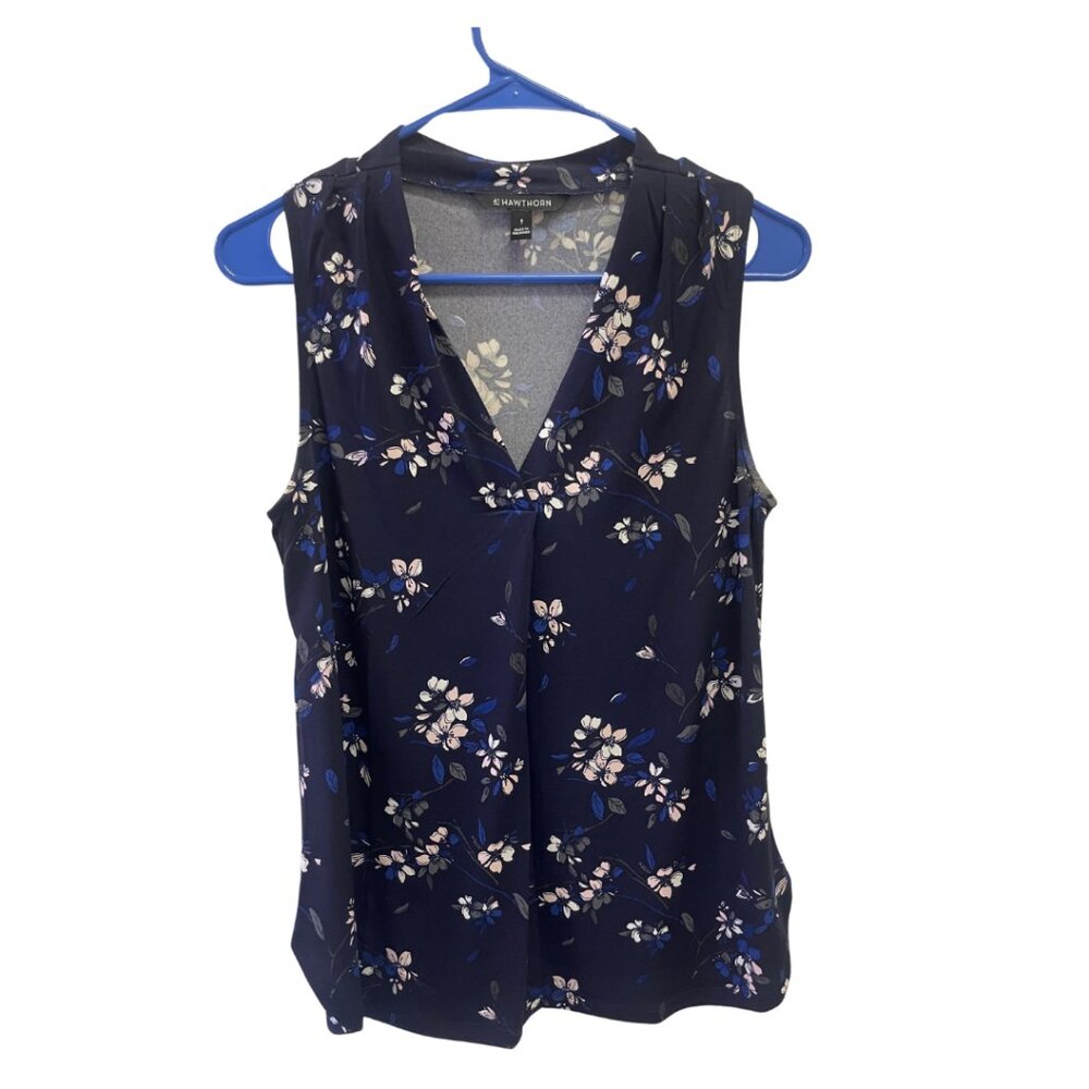 41Hawthorn Navy Floral Tank Small